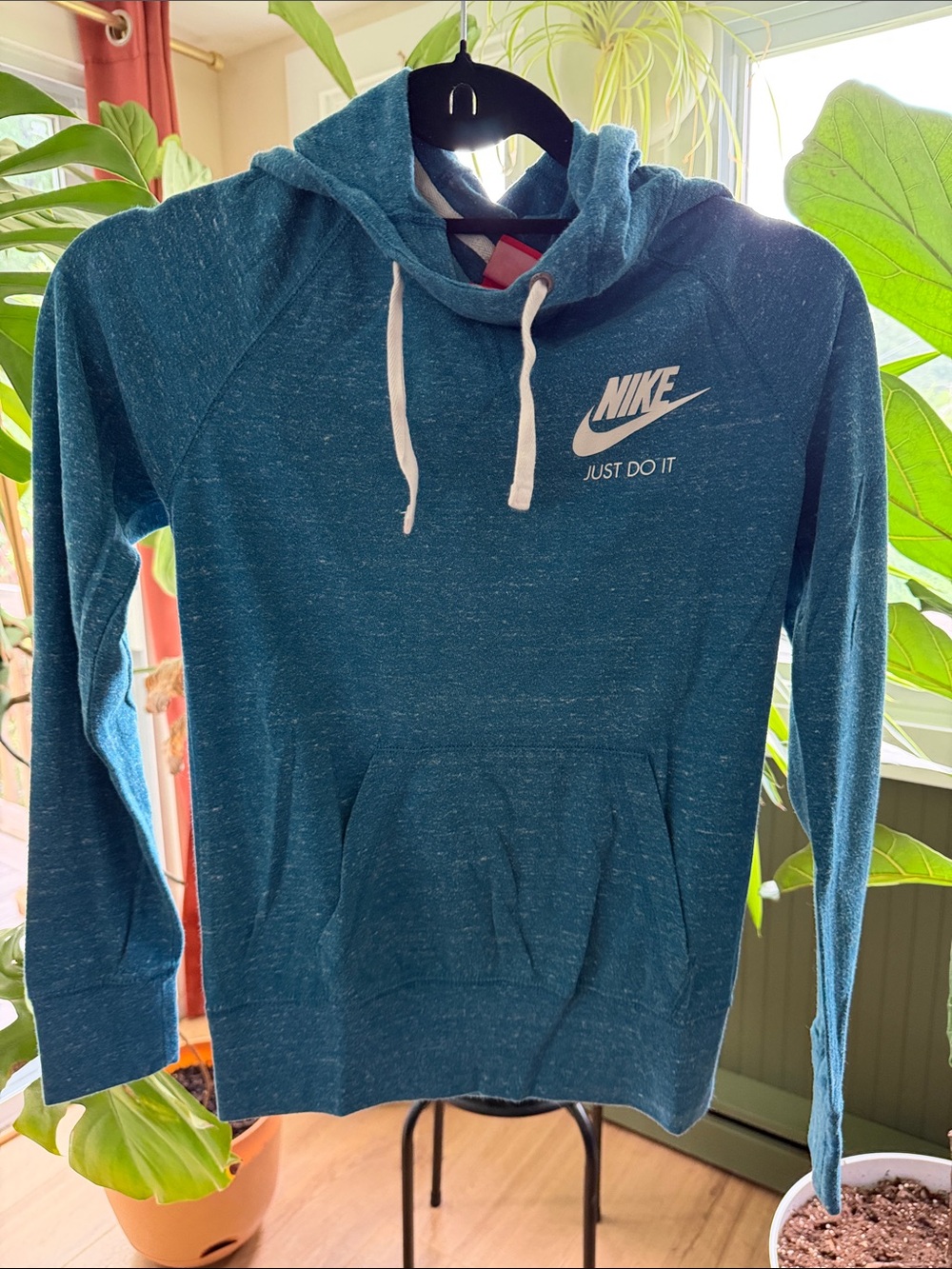 Nike Teal Pullover Hoodie with White Swoosh